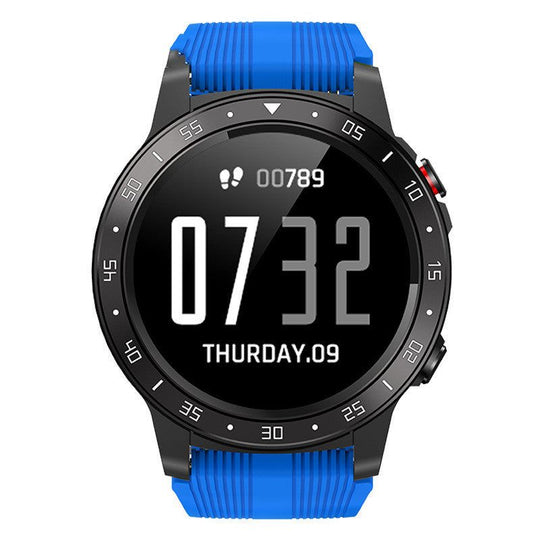 Smartwatch with a blue strap on a white background